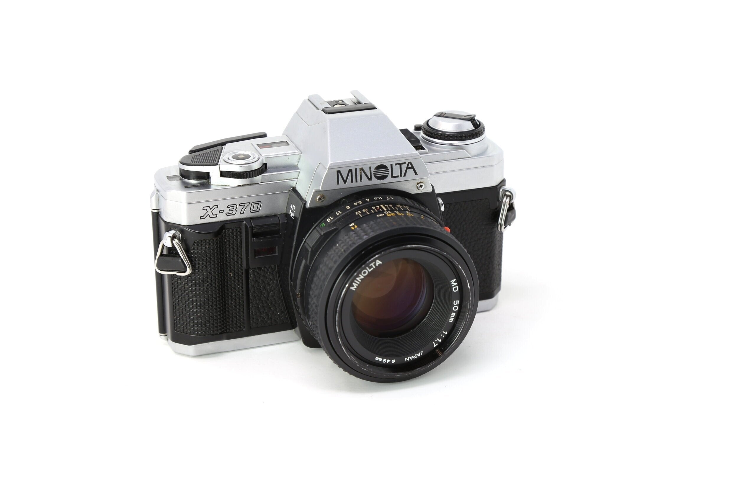 Minolta X-EB 一眼レフカメラ Minolta X-370 35mm Film Camera with 50mm lens (1984) – Relics