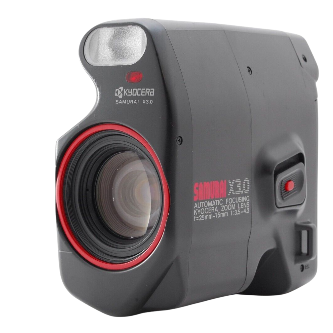 Kyocera Samurai X3.0 RED 35mm Half Frame Film Camera – Relics Kyocera Samurai X3.0 RED 35mm Half Frame Film Camera – Relics